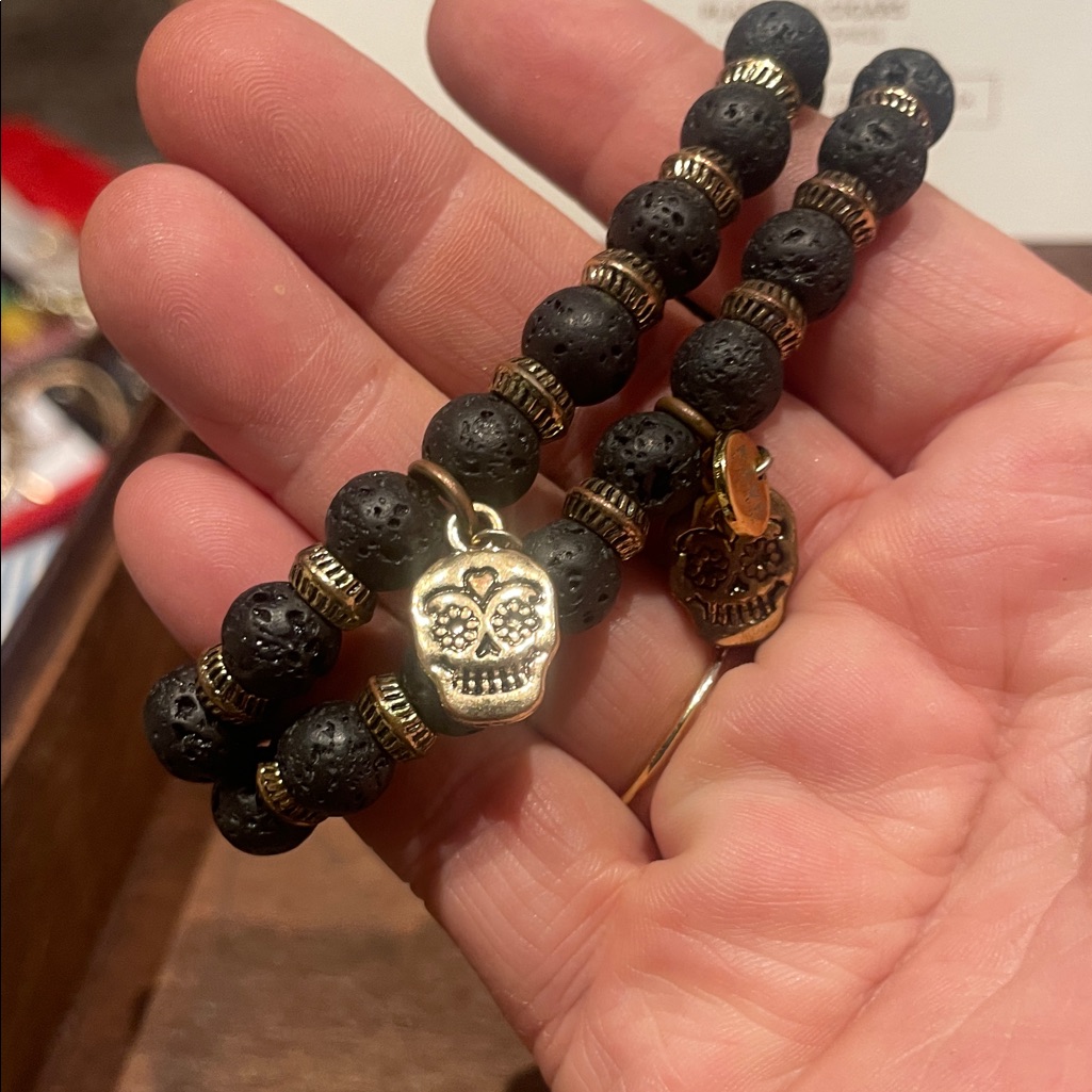 Rave Beaded With Skull Charm Bracelets